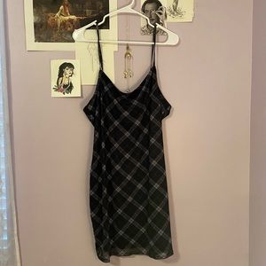 Black and white gingham, dark academia dress